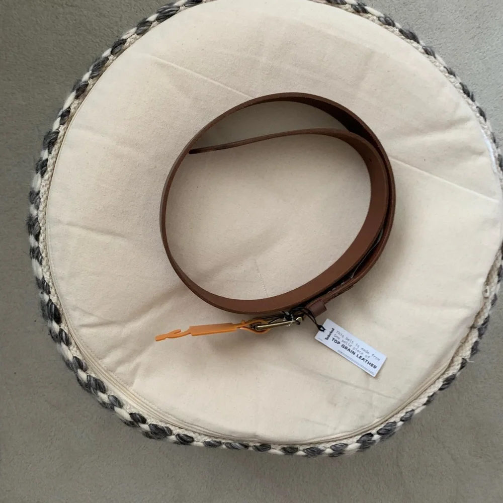 NWT Timberland Brown Leather Men’s Belt Size 38 - Picture 2 of 7